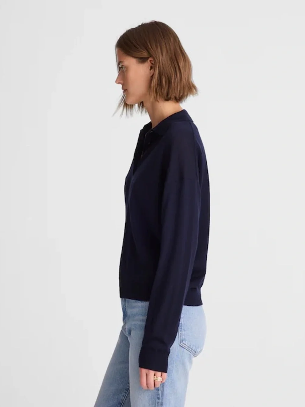 Madewell Drop-Shoulder Polo Sweater in Merino Wool XS - Picture 3 of 9
